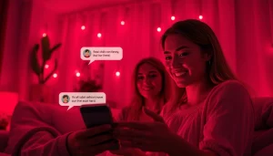 Engage in sexy AI chat with playful avatars in a cozy digital atmosphere.