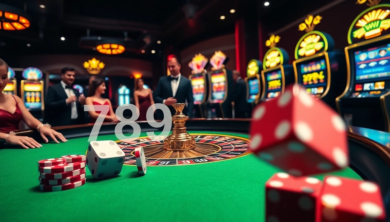 Experience the thrill of 789 win at a luxurious casino with roulette, poker chips, and exciting gameplay.
