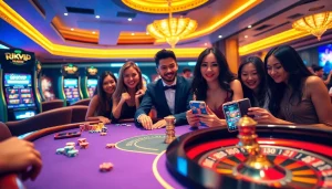 Experience the thrill of RIKVIP with dynamic gameplay at a vibrant casino table.