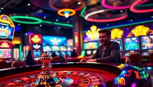 Jouer à des jeux captivants de casino en ligne argent réel dans une ambiance lumineuse et dynamique.