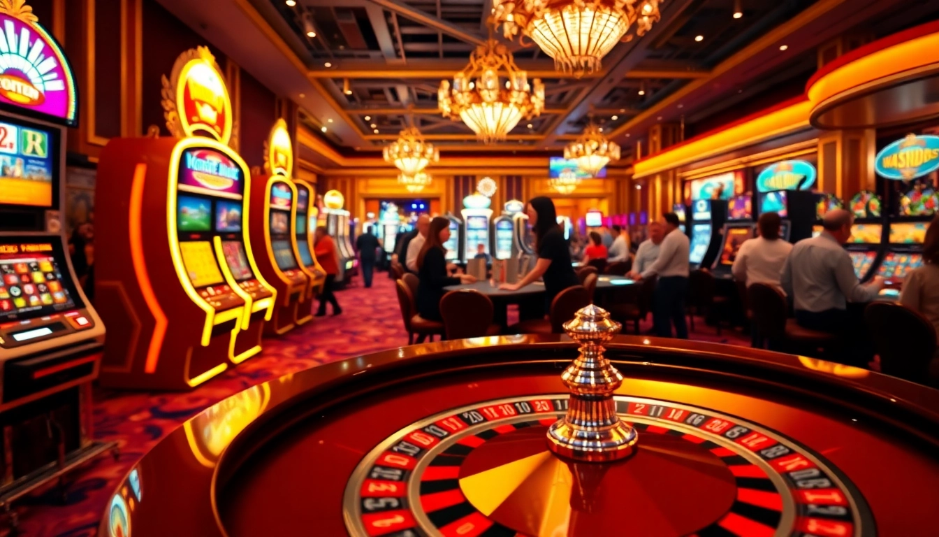 Les jeux de casino en ligne francais dans une ambiance luxueuse et animée.