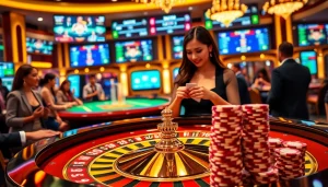 Players engaging at kkwin.com casino with vibrant roulette table action.
