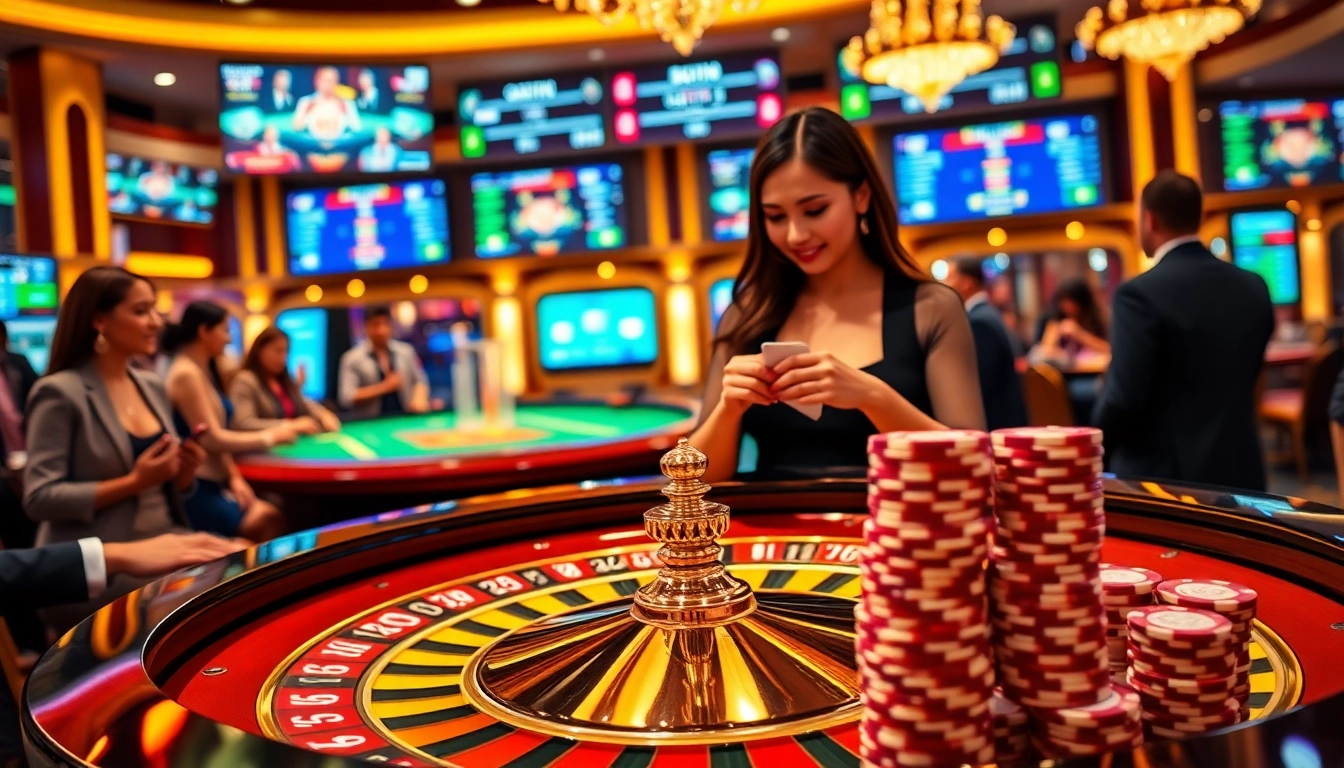 Players engaging at kkwin.com casino with vibrant roulette table action.
