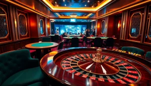 Feel the thrill of gambling at the exclusive 789P VIP poker table in a luxurious casino.