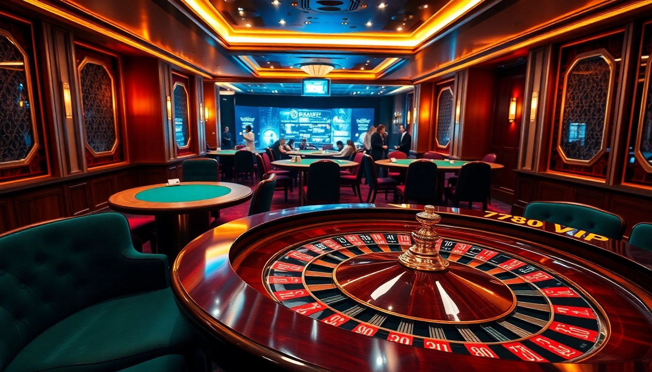Feel the thrill of gambling at the exclusive 789P VIP poker table in a luxurious casino.